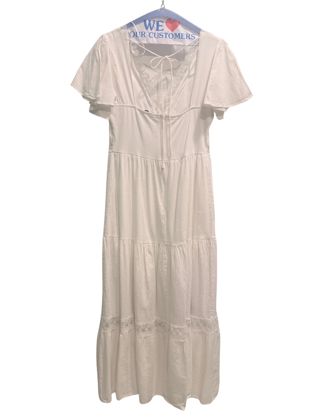 Petal & Pup Cream Maxi Dress with Lace Trim - Picture 3 of 8